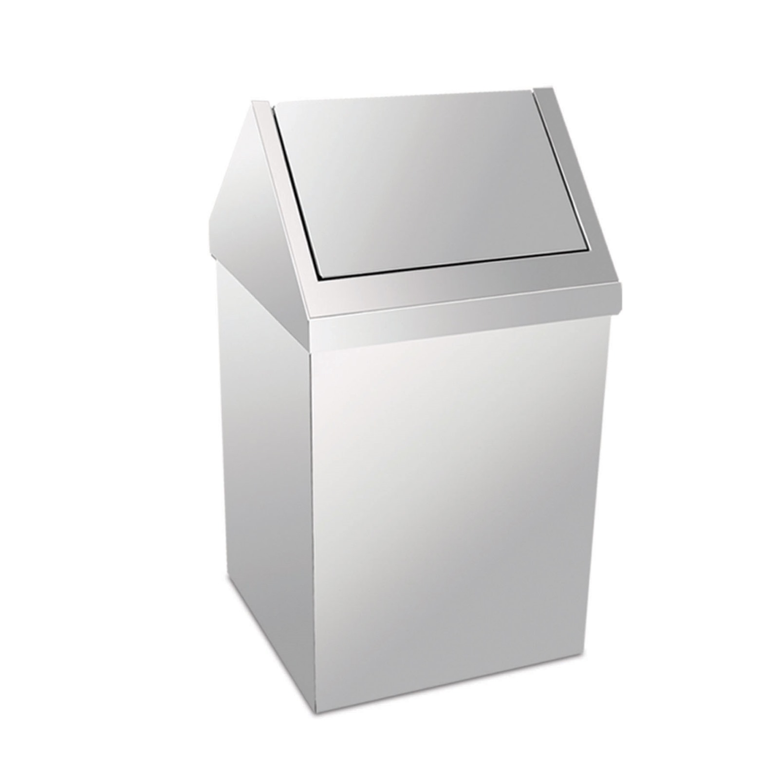 CHROME GARBAGE CAN WITH ROTATING LID